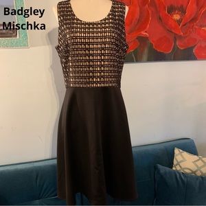 Women’s  Belle Badgley Mischka Textured Dress Black Size 10 EUC